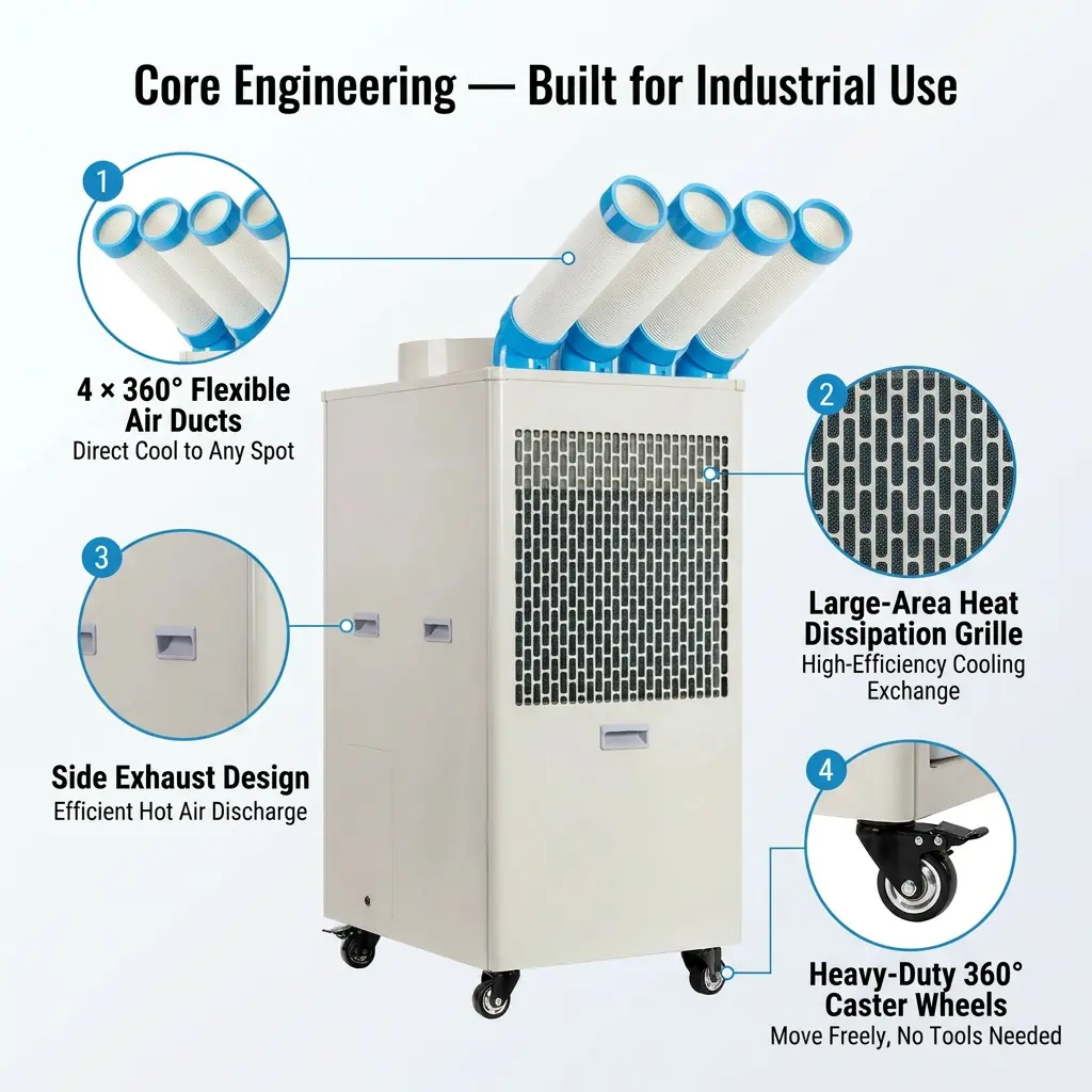 OEM Aangepast Logo Industriële Draagbare Airconditioner 110V 220V 380V Multi-Voltage Lage MOQ Fabriek Directe Levering OEM Aangepast Logo Industriële Draagbare Airconditioner 110V 220V 380V Multi-Voltage Lage MOQ Fabriek Directe Levering