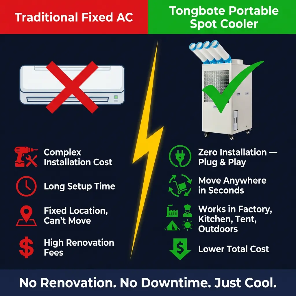 OEM Aangepast Logo Industriële Draagbare Airconditioner 110V 220V 380V Multi-Voltage Lage MOQ Fabriek Directe Levering