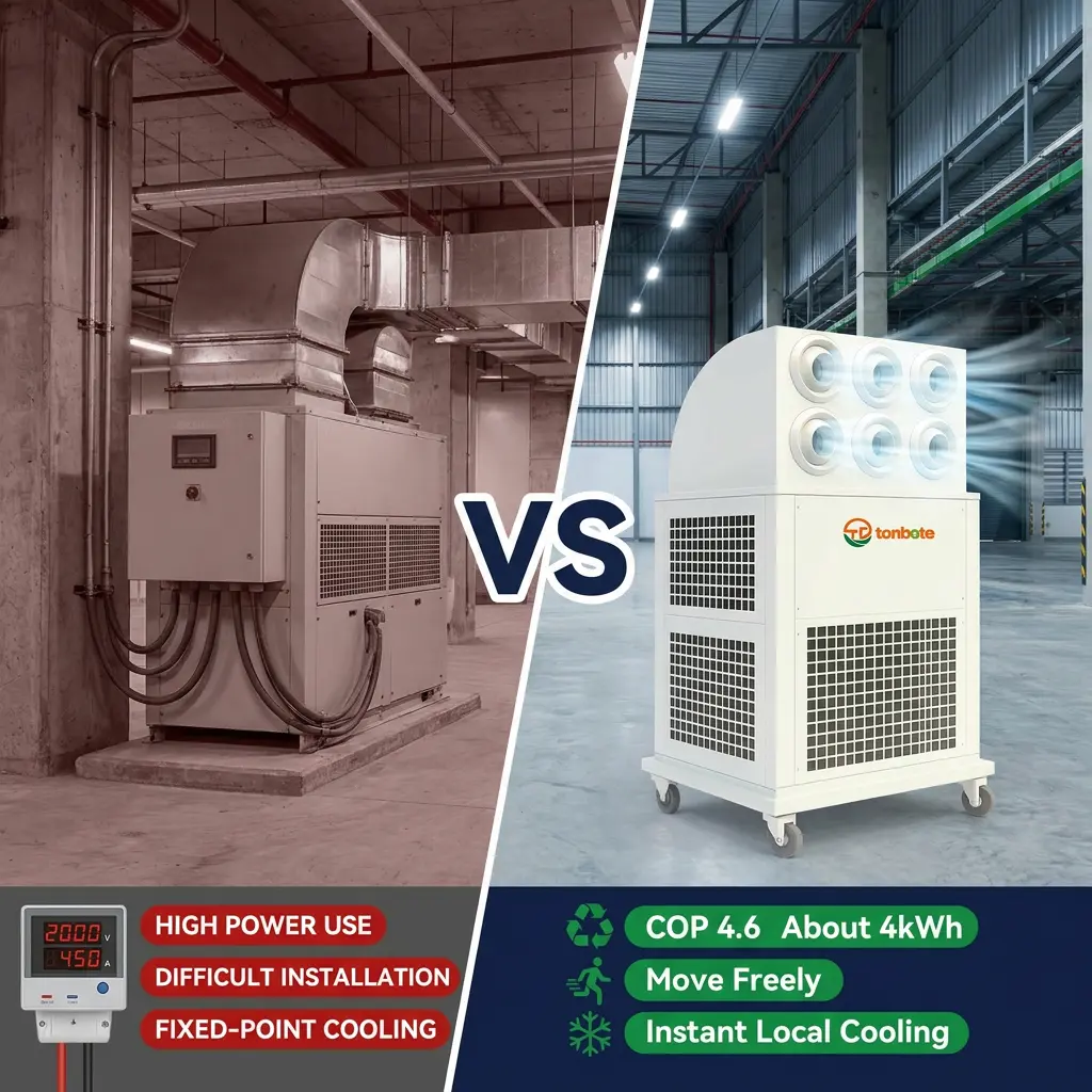 Groothandel op maat 380V draagbare alles-in-één mobiele industriële airconditioner voor bouwplaatswerkplaatsmagazijn Groothandel op maat 380V draagbare alles-in-één mobiele industriële airconditioner voor bouwplaatswerkplaatsmagazijn