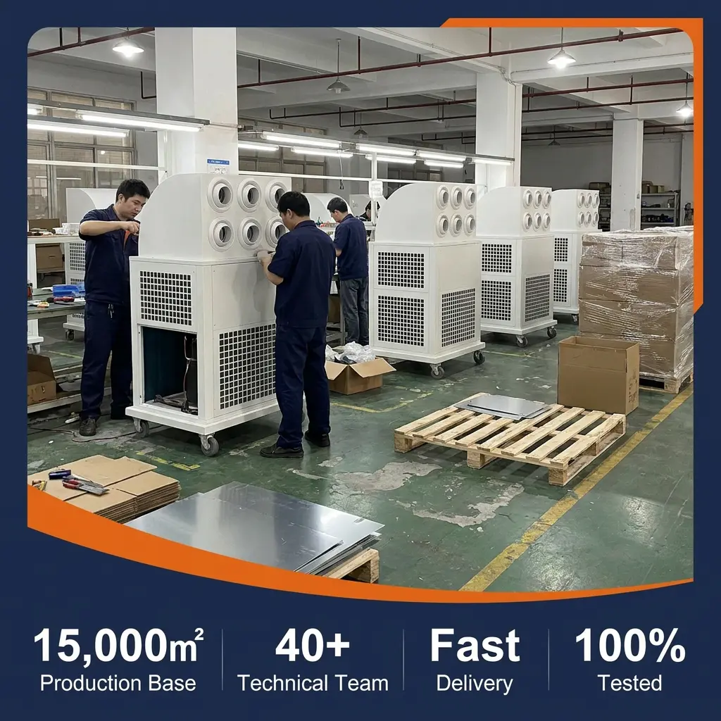 Groothandel op maat 380V draagbare alles-in-één mobiele industriële airconditioner voor bouwplaatswerkplaatsmagazijn