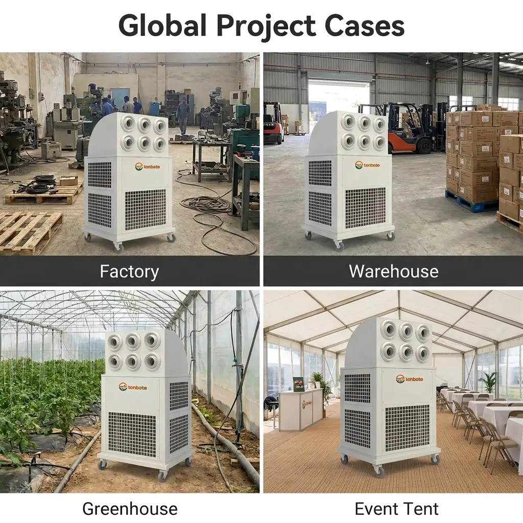 Groothandel op maat 380V draagbare alles-in-één mobiele industriële airconditioner voor bouwplaatswerkplaatsmagazijn