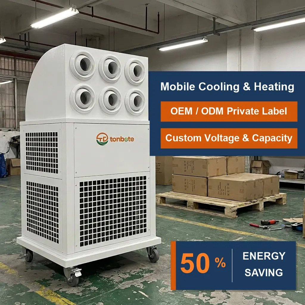 Groothandel op maat 380V draagbare alles-in-één mobiele industriële airconditioner voor bouwplaatswerkplaatsmagazijn