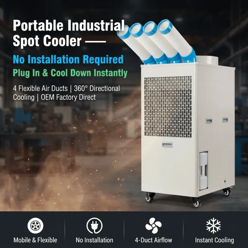 OEM Aangepast Logo Industriële Draagbare Airconditioner 110V 220V 380V Multi-Voltage Lage MOQ Fabriek Directe Levering