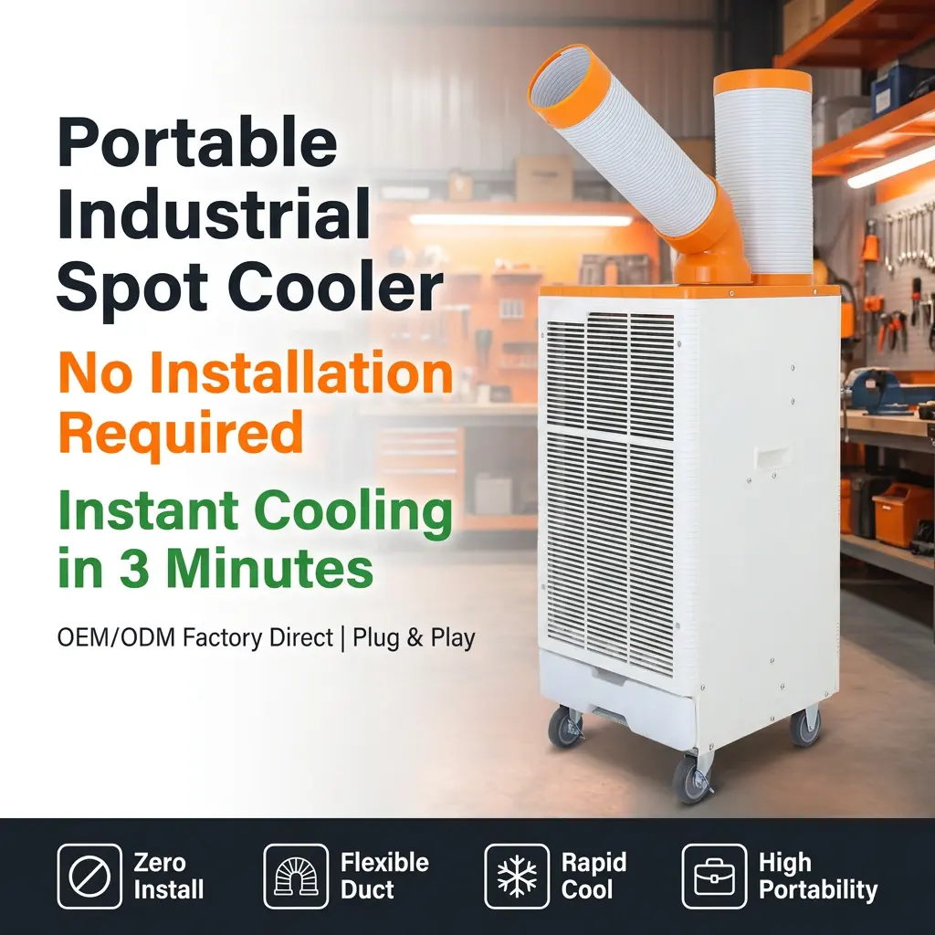 OEM Oranje Witte Japanse Stijl 3 Min Snelle Koeler Vlek Koelere Industriële Airconditioner voor Metaalbewerkingsworkshop OEM Oranje Witte Japanse Stijl 3 Min Snelle Koeler Vlek Koelere Industriële Airconditioner voor Metaalbewerkingsworkshop